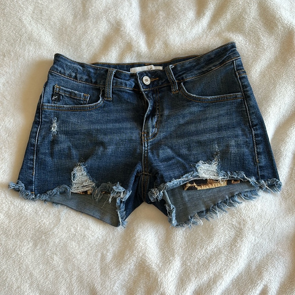 distressed jean shorts